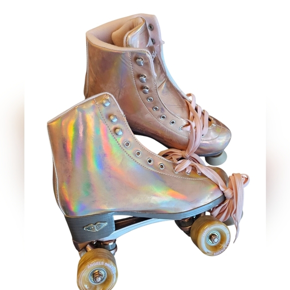 Angels Skates Pink Rose Gold Holographic Womens Roller Skate NEW - Picture 4 of 7